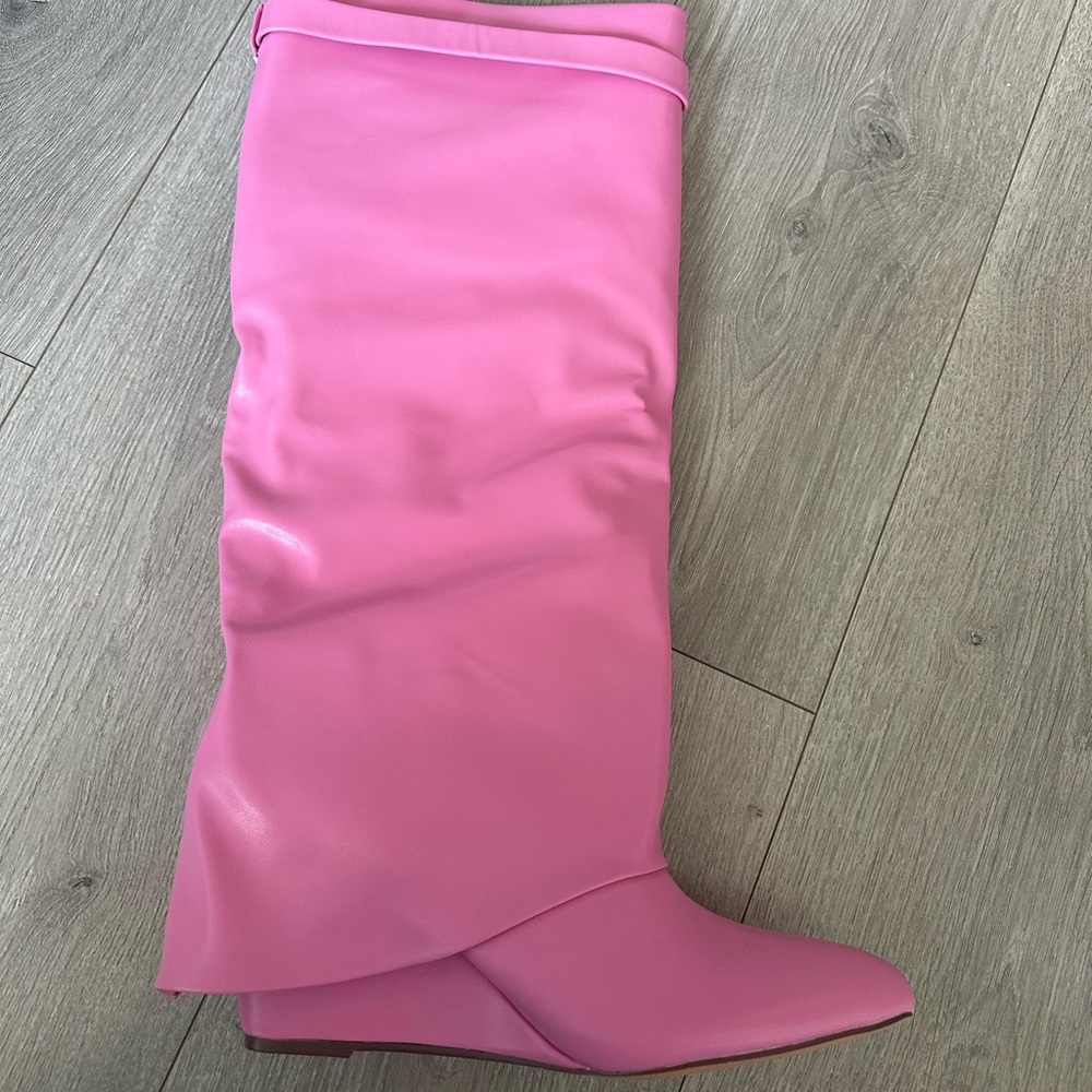Pink Knee-High Boots